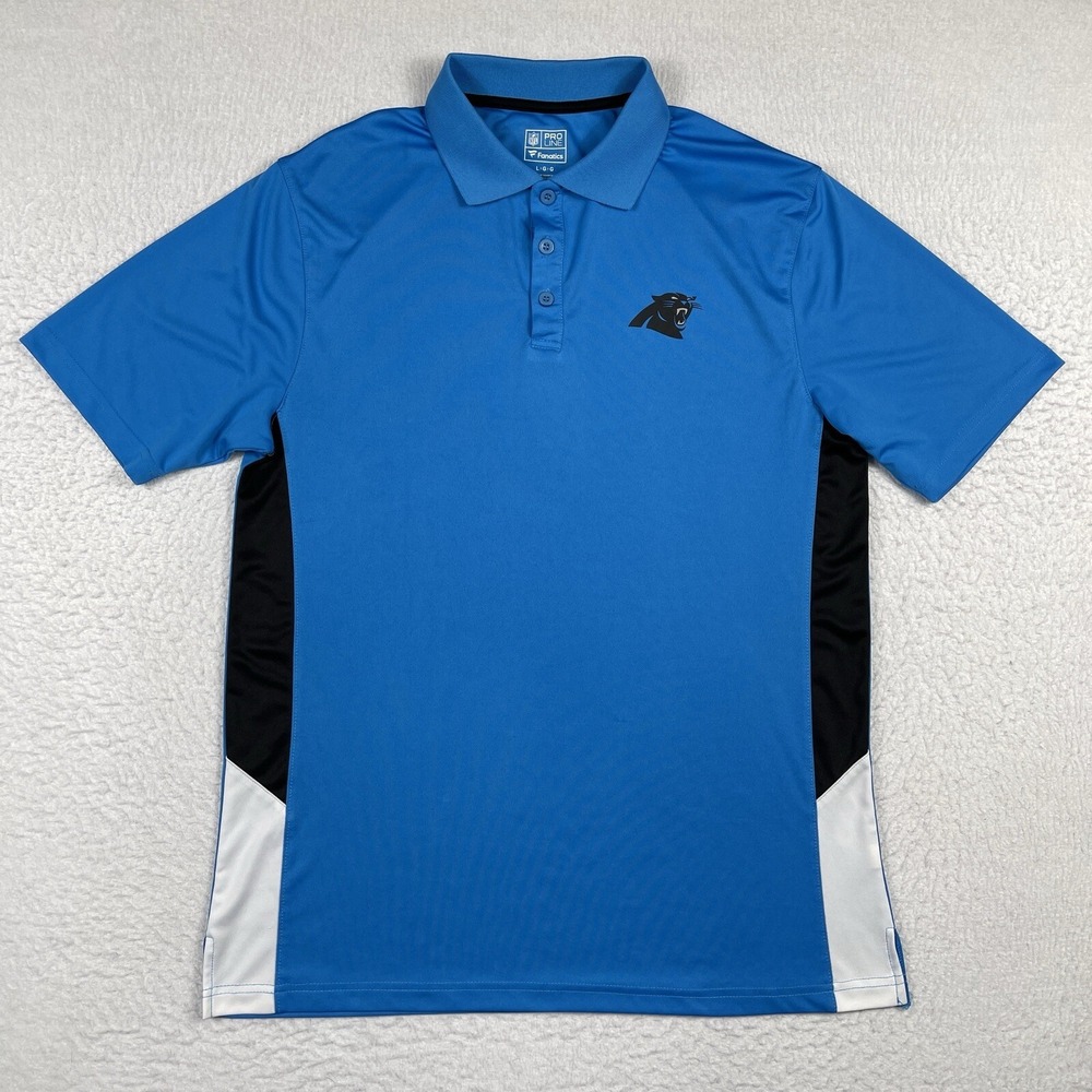 Carolina‎ Panthers Polo Shirt Mens Large Blue NFL Football Golf Travel Workwear